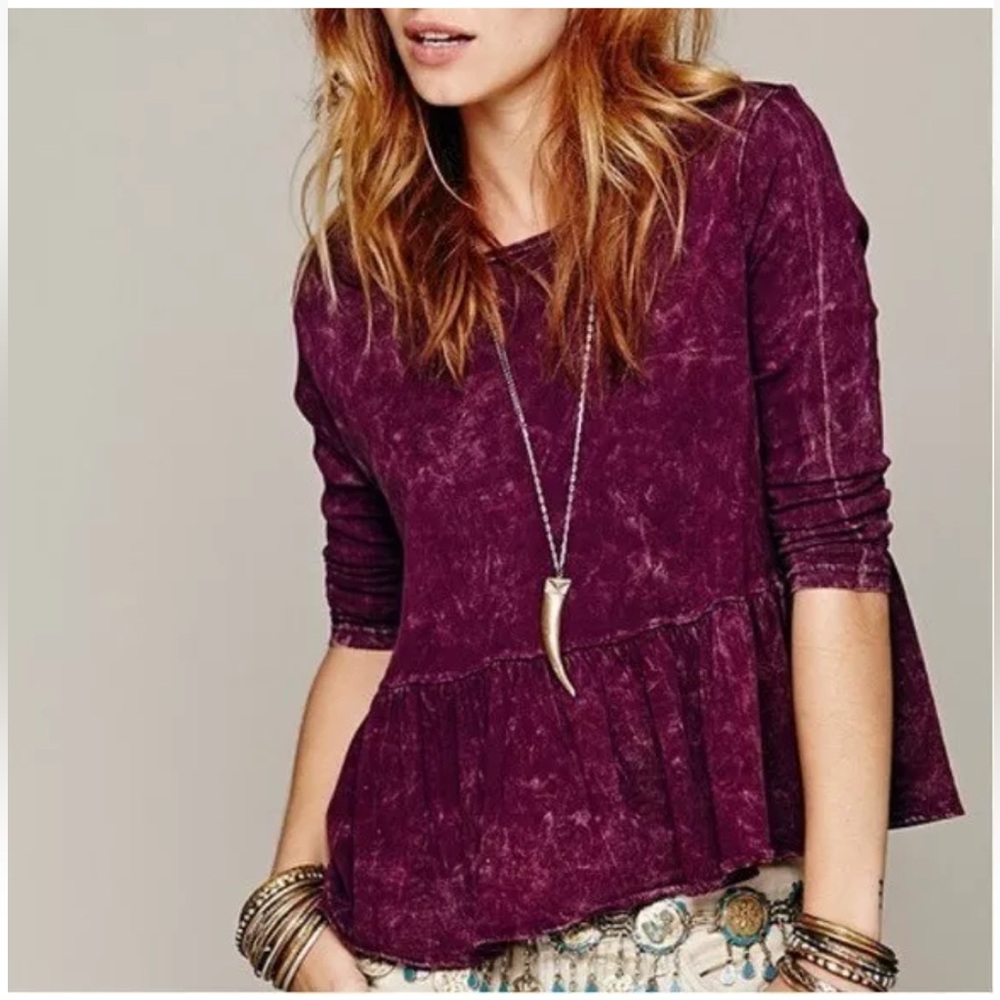 Sz M Free People Magenta We The Free X Project Social T In A Line Peplum top